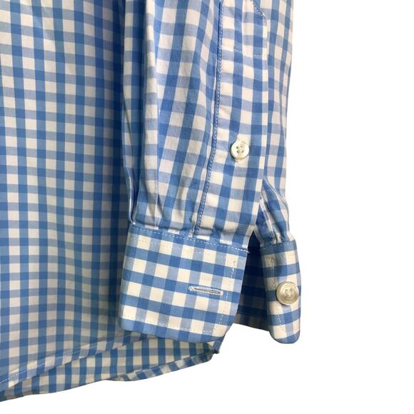Vineyard Vines Button Down Shirt Boys Sz S 8-10 Light Blue Whale Shirt Gingham - Picture 6 of 8